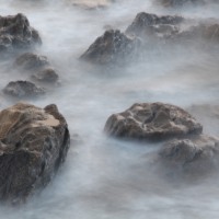 Tidal water swirling over rocks, Roscoff, Brittany; 13-09-14